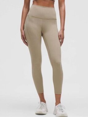 NWT Lululemon Wunder Train High-Rise with Pockets 25" Sheer Oak Color Sold Out